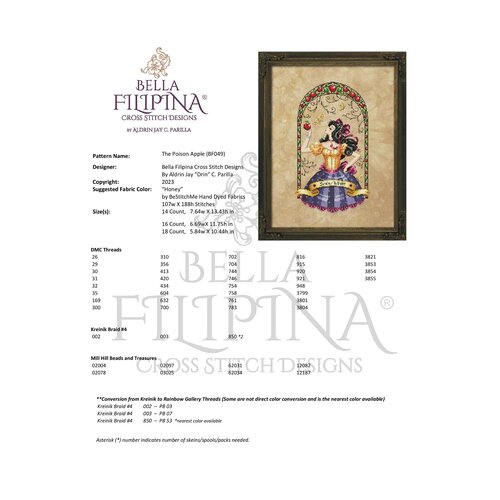 Bella Filipina Designs Borduurpatroon The Poison Apple - Bella Filipina