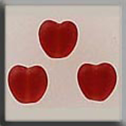 Mill Hill Glass Treasures Small Channeled Heart-Matte Ruby (3) - Mill Hill