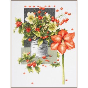 Lanarte Telpakket kit Holly Jolly Amaryllis (aida)