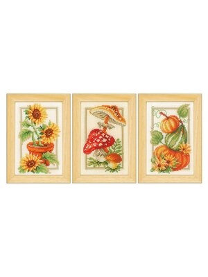 Vervaco Official Miniatuur kit Herfst set van 3