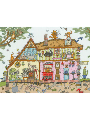 Bothy Threads Borduurpakket Amanda Loverseed - Cat Cottage - Bothy Threads