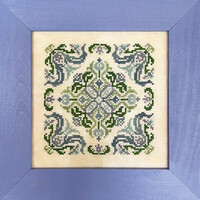 Borduurpatroon Ink Circles - Blue Tulips