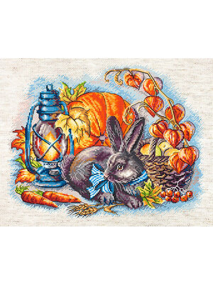 Leti Stitch Borduurpakket Autumn with a rabbit - Leti Stitch