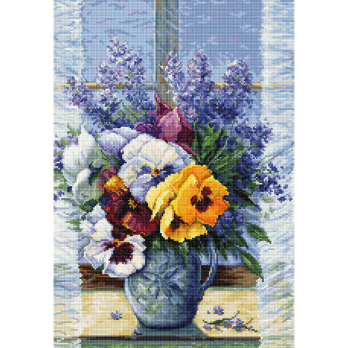 Luca-S Borduurpakket Bouquet with Pansies - Luca-S Luca-S Borduurpakket Bouquet with Pansies - Luca-S