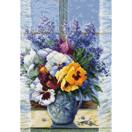 Luca-S Borduurpakket Bouquet with Pansies - Luca-S