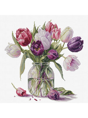 Luca-S Borduurpakket Bouquet of Tulips - Luca-S