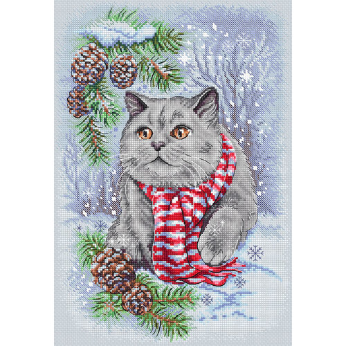 Leti Stitch Borduurpakket Winter Cat - Leti Stitch