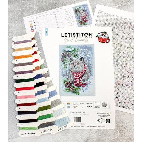 Leti Stitch Borduurpakket Winter Cat - Leti Stitch