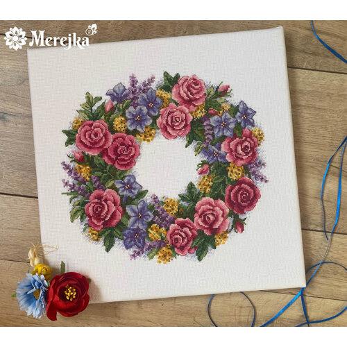 Merejka Borduurpakket Rose Wreath - Merejka