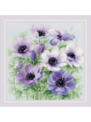 RIOLISf Borduurpakket Purple Anemones - RIOLIS RIOLISf Borduurpakket Purple Anemones - RIOLIS