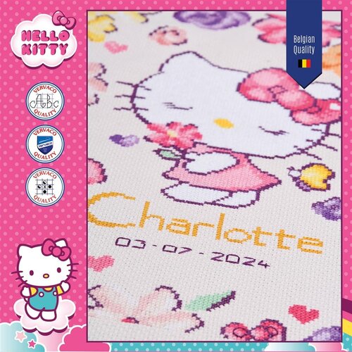 Vervaco Telpakket kit Hello Kitty Delicate Flowers