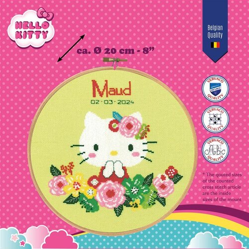 Vervaco Telpakket kit Hello Kitty Green Floral