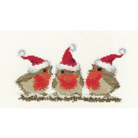 Borduurpakket Festive Robins - Heritage Crafts