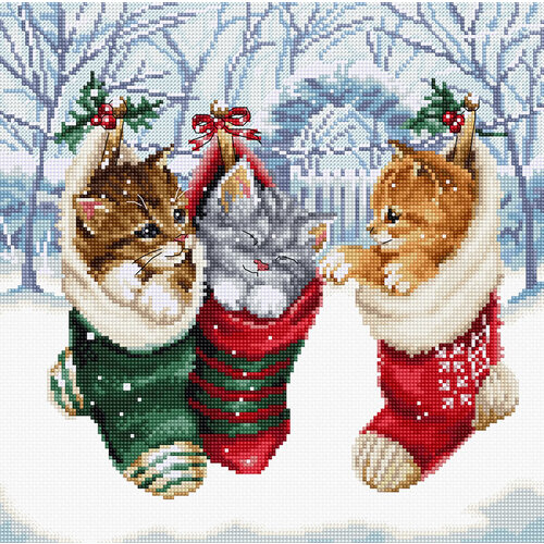 Leti Stitch Borduurpakket Snowy Kitties - Leti Stitch