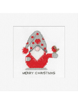 Heritage Crafts Borduurpakket Gonk Card - Robin - Heritage Crafts