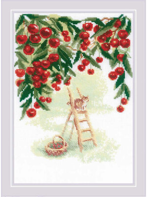 RIOLISf Borduurpakket Cherry Garden - RIOLIS RIOLISf Borduurpakket Cherry Garden - RIOLIS
