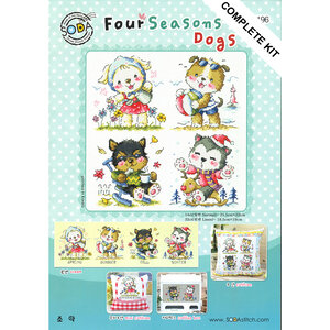 Soda Stitch Borduurpatroon Four Seasons Dogs - Soda Stitch