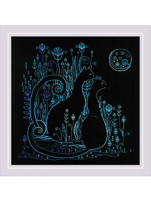 RIOLIS Borduurpakket Cats - Moonlight - RIOLIS