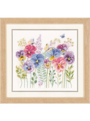 Vervaco Telpakket kit Violetjes en grassen Vervaco Telpakket kit Violetjes en grassen