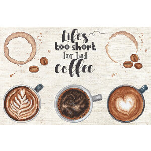 Leti Stitch Borduurpakket Life’s too short for a bad coffee - Leti Stitch