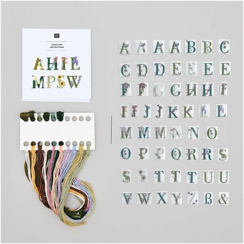 Rico Design Vrij Borduren Borduurpakket - Stick & Stitch Kit Floral Alphabet