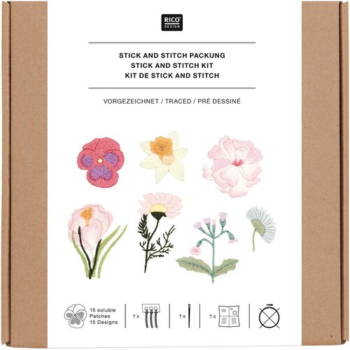 Rico Design Vrij Borduren Borduurpakket - Stick & Stitch Kit Spring Flowers