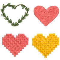 Vrij Borduren Borduurpakket - Stick & Stitch Kit Pixel Art Hearts