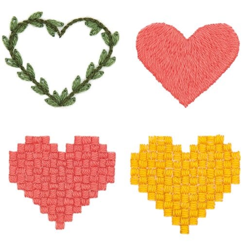 Rico Design Vrij Borduren Borduurpakket - Stick & Stitch Kit Pixel Art Hearts