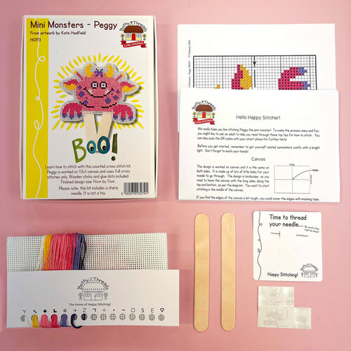 Bothy Threads Borduurpakket Little Stitchers Hop - Mini Monsters - Peggy  - Bothy Threads