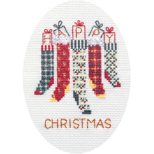 Bothy Threads Borduurpakket Christmas Card - Christmas Stockings - Derwentwater Designs