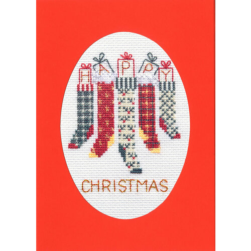 Bothy Threads Borduurpakket Christmas Card - Christmas Stockings - Derwentwater Designs