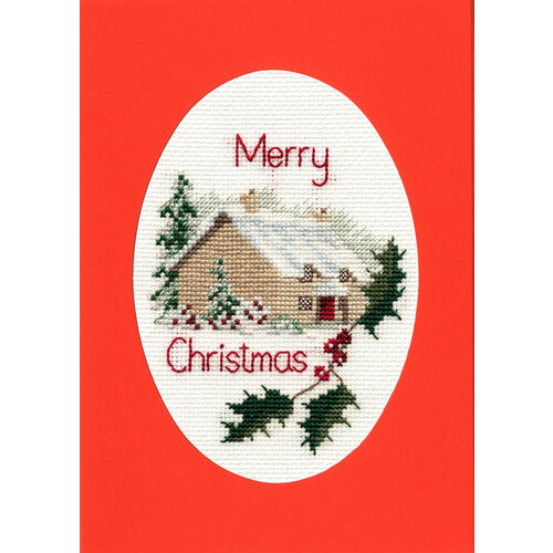 Bothy Threads Borduurpakket Christmas Card - Christmas Cottage  - Bothy Threads