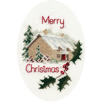Borduurpakket Christmas Card - Christmas Cottage - Bothy Threads