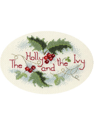 Bothy Threads Borduurpakket Christmas Card - The Holly And The Ivy  - Bothy Threads
