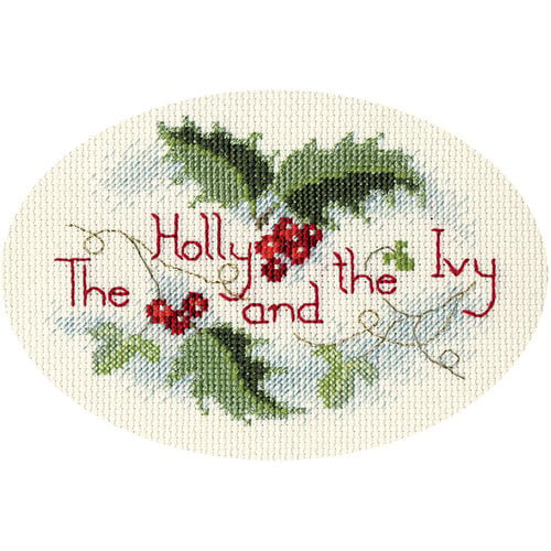 Bothy Threads Borduurpakket Christmas Card - The Holly And The Ivy  - Bothy Threads