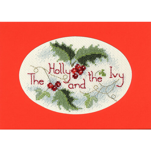 Bothy Threads Borduurpakket Christmas Card - The Holly And The Ivy  - Bothy Threads