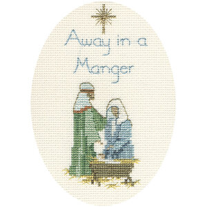 Bothy Threads Borduurpakket Christmas Card - Away In A Manger  - Derwentwater Designs