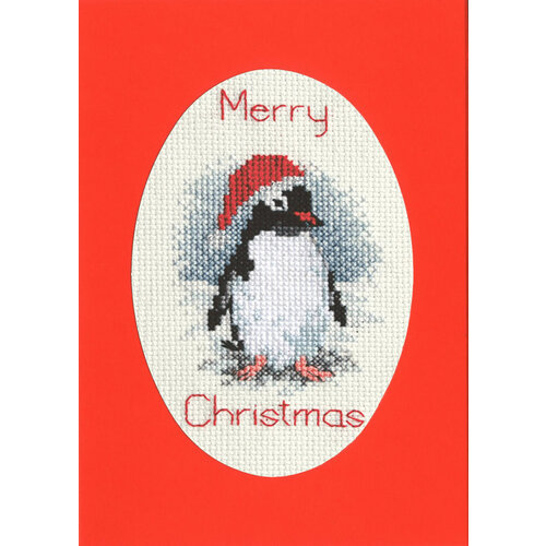 Bothy Threads Borduurpakket Christmas Card - Penguin  - Derwentwater Designs
