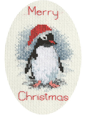 Bothy Threads Borduurpakket Christmas Card - Penguin  - Derwentwater Designs