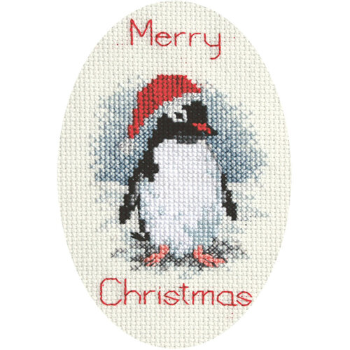 Bothy Threads Borduurpakket Christmas Card - Penguin  - Derwentwater Designs