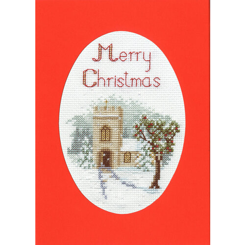Bothy Threads Borduurpakket Christmas Card - The Church  - Bothy Threads