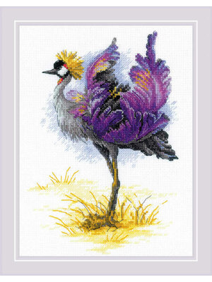 RIOLISf Borduurpakket Crowned Crane - RIOLIS RIOLISf Borduurpakket Crowned Crane - RIOLIS