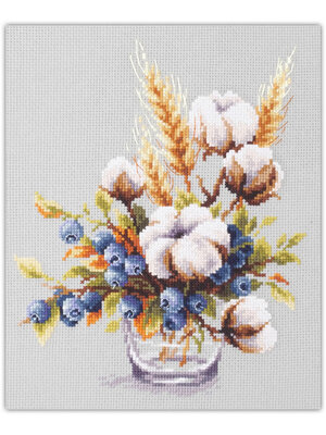 Magic Needle CI Borduurpakket Blooming Cotton and Blueberry - Magic Needle