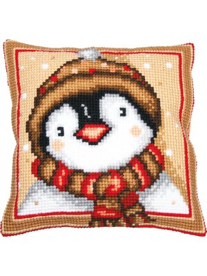 Vervaco Kruissteekkussen kit Pinguin