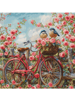 Luca-S Borduurpakket Bicycle with Roses - LucaS