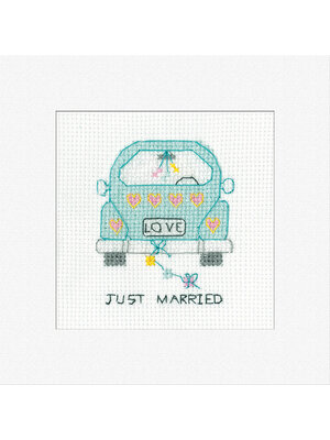 Heritage Crafts Borduurpakket Card - Just Married - Heritage Crafts