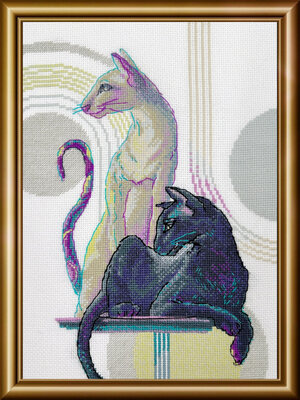 Borduurpakket Mystical Cats - AINE