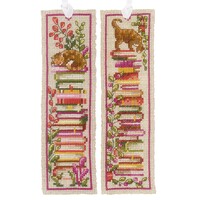 Bladwijzer kit Katten op boekenstapels set van 2