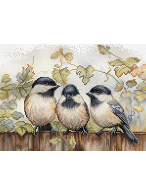 Luca-S Borduurpakket Chickadees on the Fence - Luca-S