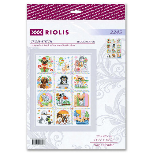 RIOLIS Borduurpakket Dog Calendar - RIOLIS